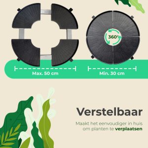 Wózek do roślin - Do 300 kg - Kółka obrotowe o 360 stopni - Ø 30-50 cm
